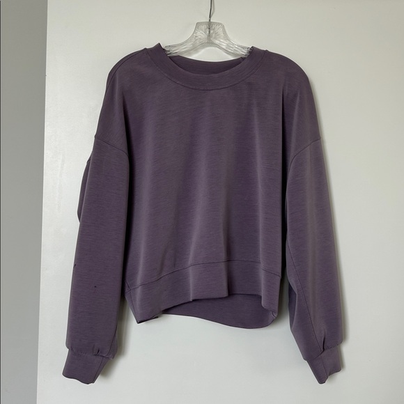 Softstreme Perfectly Oversized Cropped Crewneck Sweatshirt in Purple Ash - Picture 3 of 5